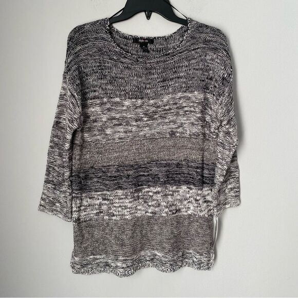 Style & Co Women’s Black and White Knit 3/4 Sleeve Knit Sweater size M - Picture 1 of 3